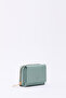 Green Shk177 Faux Leather 8 Compartments, Card Holder, Paper and Coin Compartment Snap Wallet - 2