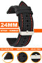 24mm Silicone Watch Band Strap Compatible with Fossil-Welder-Casio-Seiko-Omega-Armani Watch 24S26B