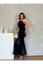 Chiffon Detailed Long Length Body Hugging Night Graduation Engagement Women's Dress