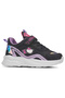 Daily Black Lilac Girl's Sneaker Rubber Laced Hologram Velcro Hello Kitty Shoes 1907