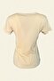 Blue Starfish Embroidered Cream Color V-Neck T-Shirt - 4