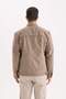 Slim Fit Slim Fit Stand Collar Zippered Suede Look Coat D5977Ax25Sp - 7