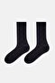 Black Men's Quadrilateral Pattern Bamboo Socks - 2