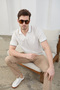 Men's T-shirt Non-Shrink Cotton Fabric Slim Fit Slim Cut Polo Collar T-shirt - 5