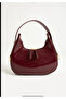 Sorelis Women's Patent Leather Baguette Cherry Bag Zipper Closure Shoulder Bag with Strap Detail - 4