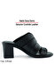 Bianca Black Genuine Leather Slippers - 2