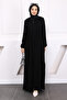 Black Sleeve Elastic Frilly Ferace