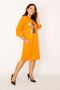 Women's Plus Size Orange Jewelled and Lacquer Detailed Dress 65n32002 - 4