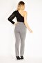 Women's Large Size Gray 5 Pocket Lycra Denim Trousers 65n35151 - 7