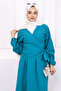 Petrol Green Tie-Dye Blouse and Skirt Set - 3