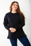 Women's Large Size Navy Blue Dueble Face Fabric Color Combination Sweatshirt 65N37124 - 6