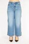 Women's Blue Large Size Side Striped 5 Pocket Jeans 65n36270 - 4