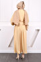 Beige Tie-Up Wrap Blouse Skirt Set - 4