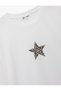 Comfortable Fit Short Sleeve Crew Neck Cotton Leopard Detailed Star Printed T-Shirt - 5