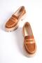 Mb1190-Tb Thick Sole Luxury Suede Tan Women's College Loafer - 2