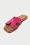 Genuine Leather Mbgvn656Fs Women's Fuchsia Flat Slippers - 5