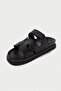Genuine Leather Mb3838-S Orthopedic Sole Women's Black Slippers - 5