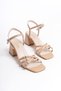 Mbhrn502-N Women's Open Back Buckle Detail Nude Heeled Shoes - 3