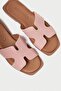 Genuine Leather MBGVN656N Women's Nude Flat Slippers - 5