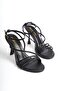 Mbhrn520-S Women's Open Back High Black Heeled Sandals - 2