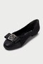 Mbsr2424-S Women's Black Ballerinas with Tweed Fabric Buckle Detail - 6