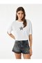Comfortable Fit Short Sleeve Crew Neck Cotton Leopard Detailed Star Printed T-Shirt - 2