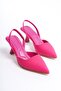 Mblnr703-Fs Women's Open Back Pointed Toe Satin Fuchsia Stiletto & Heeled Shoes - 3