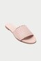 Genuine Leather 655-Pd Women's Straw Look Powder Flat Slippers - 4