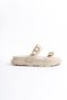 Mbmlk1800-Bj Women's Buckle Detailed Beige Slippers - 4