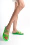 Summer Women's Jelly Transparent Green Flat Slippers-Mstb188-Y