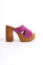 Mubiano Genuine Leather Collection Women's Suede Clogs Slippers Fuchsia - Mcgvn1501 - Fs - 9
