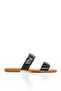 Genuine Leather 2027-S Double Strap Women's Black Sandals & Slippers - 4