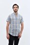 قميص shirtpro قطني بقصّة عادية وأكمام قصيرة وياقة بأزرار باللون الأخضر بنقشة مربعات - 4