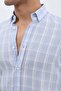 قميص shirtpro قطني بقصّة عادية وأكمام قصيرة وياقة بأزرار باللون الأزرق بنقشة منقوشات - 3