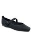 Feles Blunt Toe Belt Detailed Women's Ballerina Shoes Black - 4