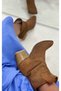 Ptc Handy Women's Western Cowboy Brown Heeled Summer Ankle Boots - 9
