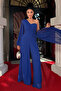 Chiffon Fabric One Sleeve Detailed Jumpsuit - Cobalt Blue - 2