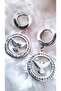 Silver Color Steel Earrings with Dove Figure - 4