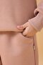 Raglan Sleeve Hooded Fleece Inside Unisex Children's Set Brown - 7