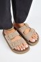 Lavanda Women's Genuine Leather Double Buckle Mink Slippers - 3