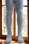 Girl's Cotton Heart Pattern Pantyhose Blue - 5