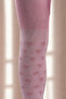 Girl's Cotton Heart Pattern Pantyhose Pink - 6