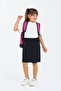 Girl's Drawstring Waist School Camisole Shorts Skirt Navy Blue G2025-1 - 2