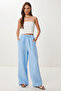 Muslin Palazzo Trousers Sky Blue Lmx0008 - 2