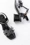 Girl's Black Pole Bow Heeled Evening Dress Shoes - 4