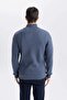 Standard Fit Regular Cut Stand Collar Zippered Basic Plain Knitwear Sweater B0578Ax24Wn - 6