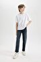 Boy's Straight Fit Straight Leg Jeans with Pockets C7236A824Wn