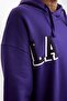 Defactofit Nba Los Angeles Lakers Oversize Wide Fit Hooded Back Printed Sweatshirt D0671Ax24Au - 6