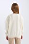 Girl's Oversize Wide Fit Crew Neck Teddy Bear Printed Sweatshirt 3159964 - 5
