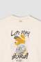 Girl's Oversize Wide Fit Crew Neck Teddy Bear Printed Sweatshirt 3159964 - 7